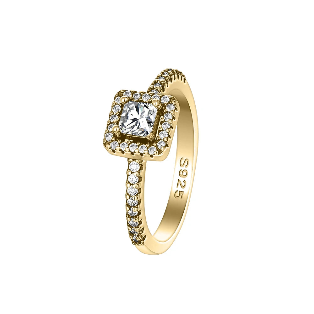 Hot Selling 925 Silver,Square,Bow,Flower,Playing Card Ring,Size 6 7 8 9,Suitable for European Women's Charm Luxury Jewelry Gifts
