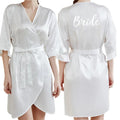 Dark Green Satin Team Bride Bridesmaid Robe Ruffle Wedding Bathrobe Gown Women Dressing Sleepwear Mother Maid of Honor Kimono