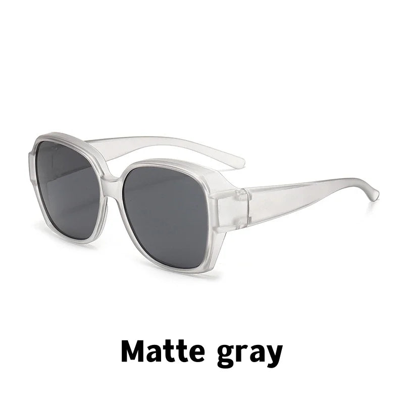 Men Women Vintage Anti-UV Sunglasses Unisex Wear Over Myopia Prescription Eyewear Outdoor Travel Fit Over Sun Glasses for Sports