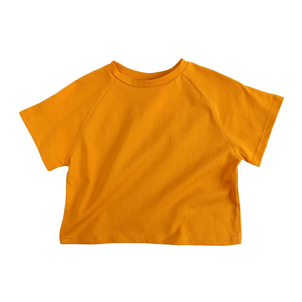 2026 Toddler Infant Tee Pure O-neck Short Cotton Summer Outfits Top Casual T-shirt For Children Teenages Korean Style Clothes