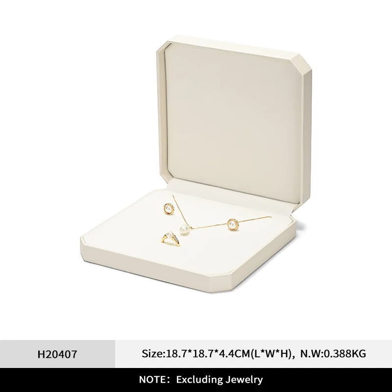 WoodTen New Octagonal Jewelry Organizer Box for Earrings Ring Pendant Necklace Bracelet Storage Leather Gift Box Packaging Box