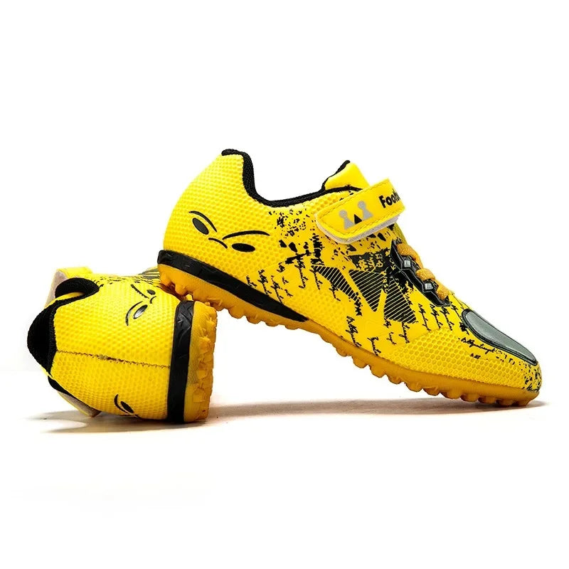 NoTie Running Shoes for Children Artificial Grass Football Sports Shoes Breathable Rubber Sole Summer Season Kids Footwear