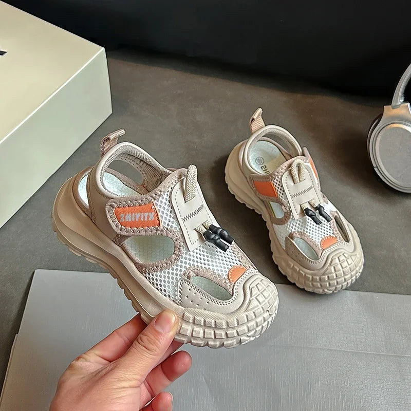2025 Summer Children Casual Sandals for Girls Boy New Fashion Korean Style Soft Sole Anti-slippery Versatile Chic Sports Sandals