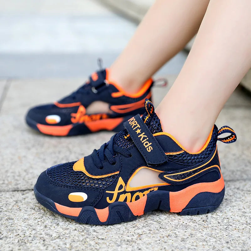 Breathable Mesh Children's Sports Shoes Hollow Outdoor Stream Tracing Men's Summer New Style Running Shoes for Kids