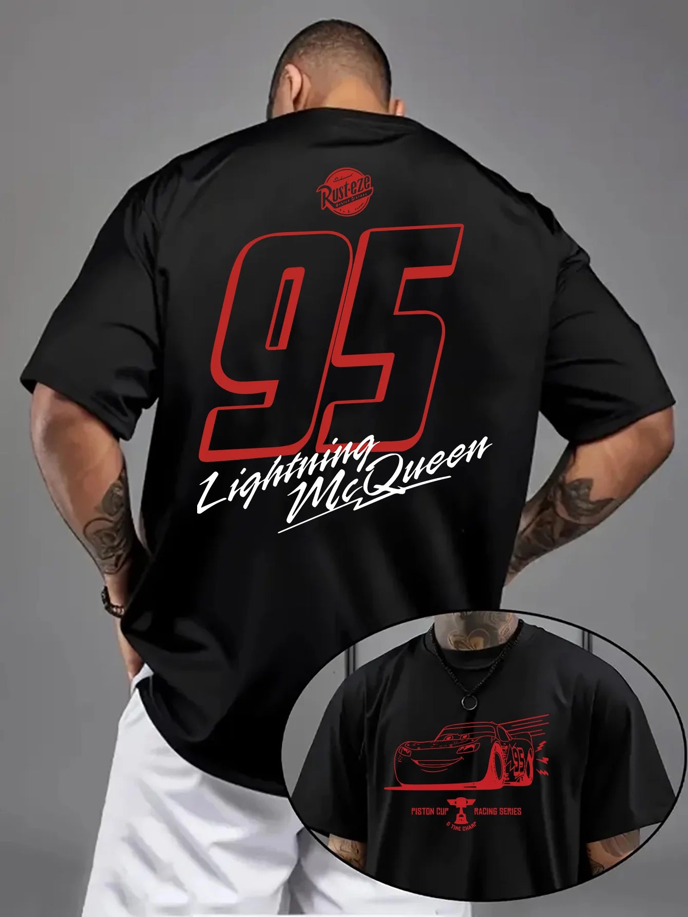 Men's 95 Cars Lightning McQueen T Shirt Women Tee Casual Summer Oversized Short Sleeve Streetwear Quick-dry Loose Top