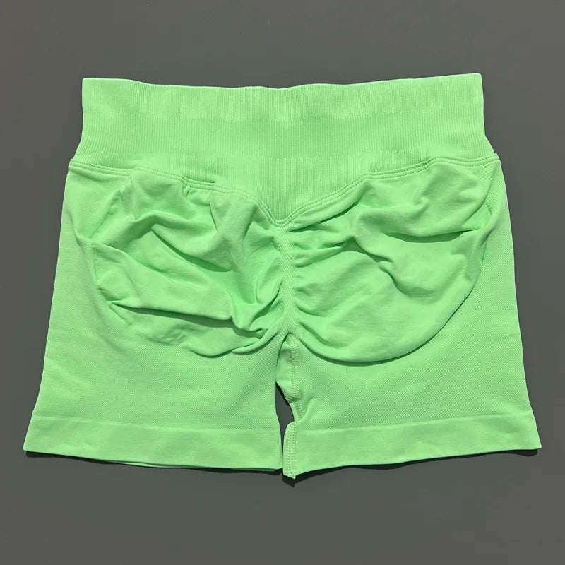 Women Gym Shorts High Waisted Yoga Shorts Fashionable and Sexy Running Fitness Pants Solid Color Yoga Leggings Training Shorts