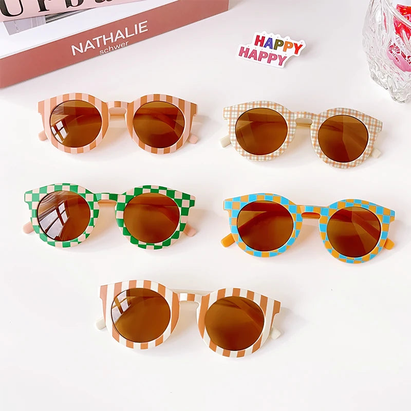 New Boys Girls Double Leopard Round Outdoor Children Sun Protection Sunglasses Kids Colors Protect Eyes Baby UV400 Sunglasses