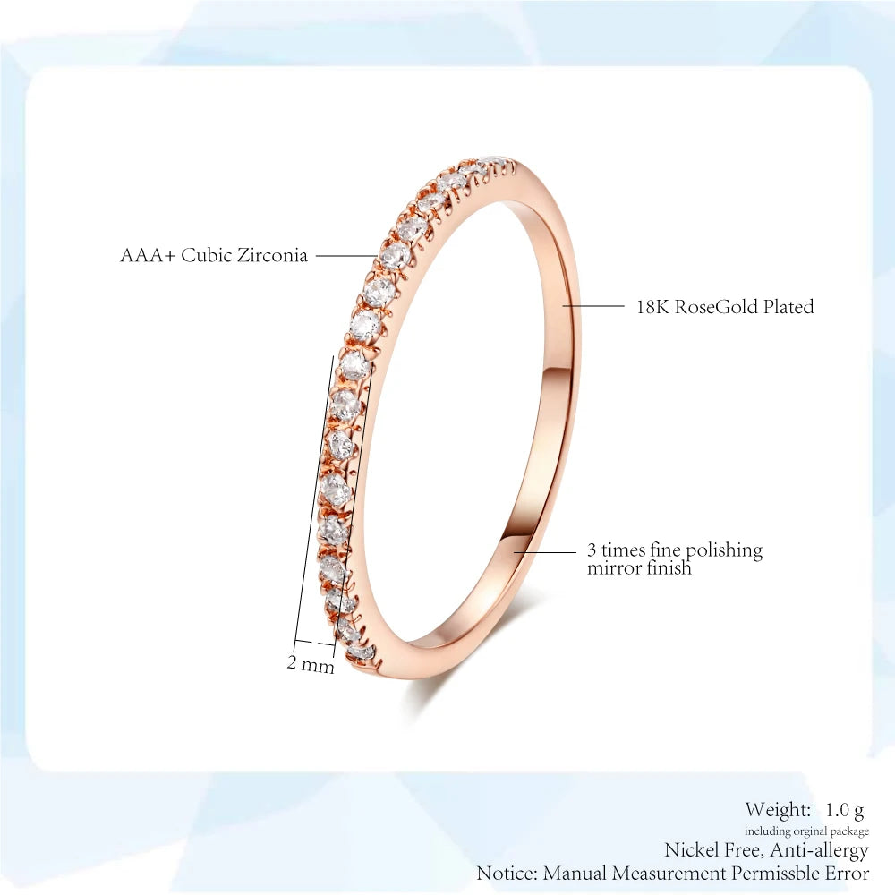 ZHOUYANG Wedding Ring For Women Man Concise Classical Multicolor Mini Cubic Zirconia Rose Gold Color Gift Fashion Jewelry R251