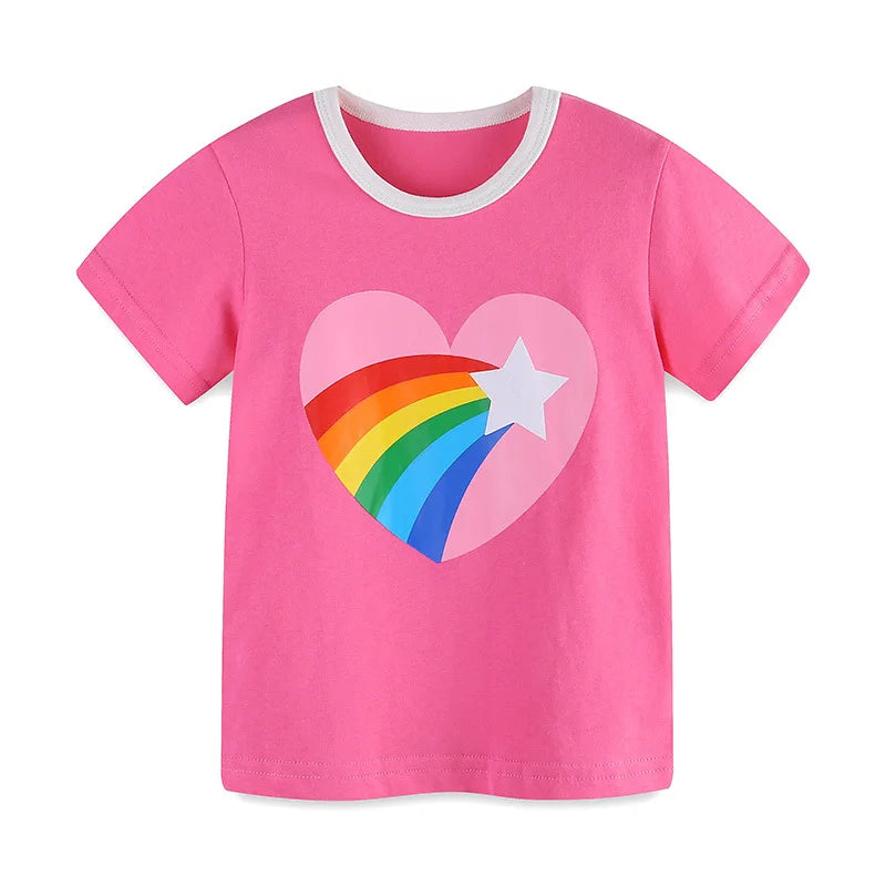 Little maven 2026 Cotton T-shirt Short Sleeves Summer Clothes with Little Bees Lovely for Baby Girls Kids 2 to 7 year