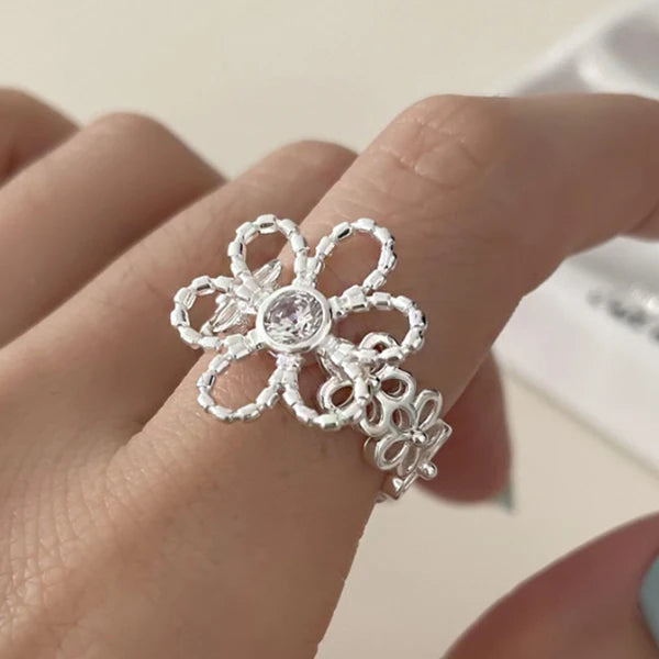 VENTFILLE 925 Sterling Silve Green Crystal Geometry Ring Square Retro Sweet Jewelry Birthday Gift Dropshipping