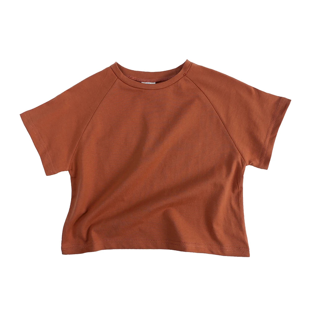 2026 Toddler Infant Tee Pure O-neck Short Cotton Summer Outfits Top Casual T-shirt For Children Teenages Korean Style Clothes