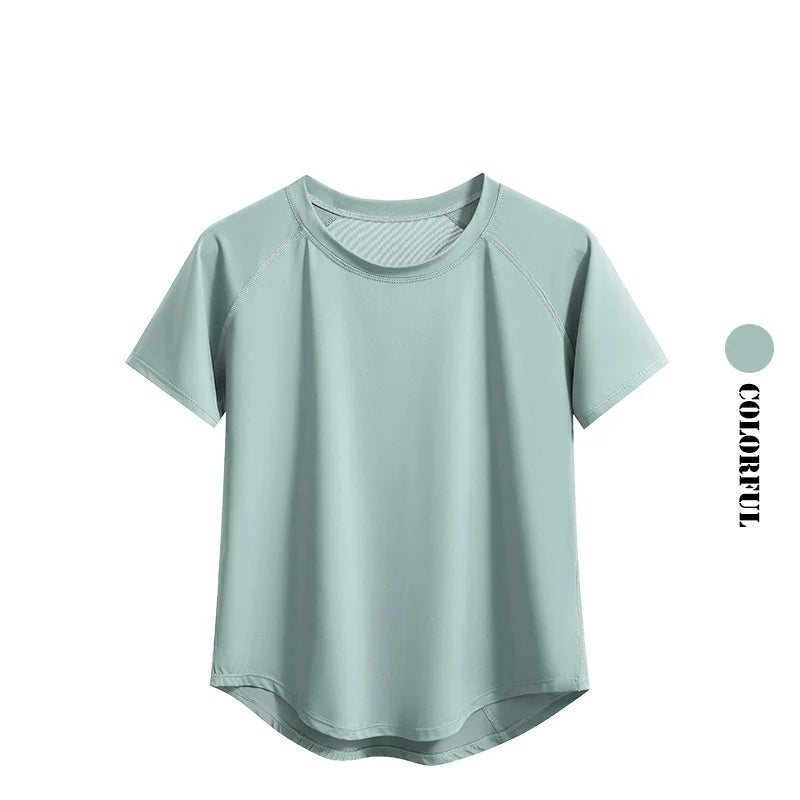 DRUR Yoga Tops Sportswear Woman Gym Shirts Breathable Quick Dry Short Sleeve Workout T Shirt Jogger Running T Shirt Yogawear New