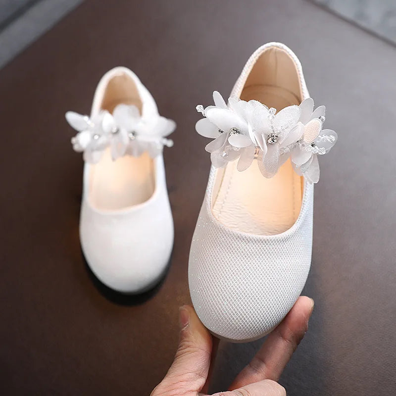 Summer New Kids Baby Shoes Girl Small Leather Fashion Shoes Children's Wedding Party Princess Sandal Soft Soled Bottom Flat Shoe
