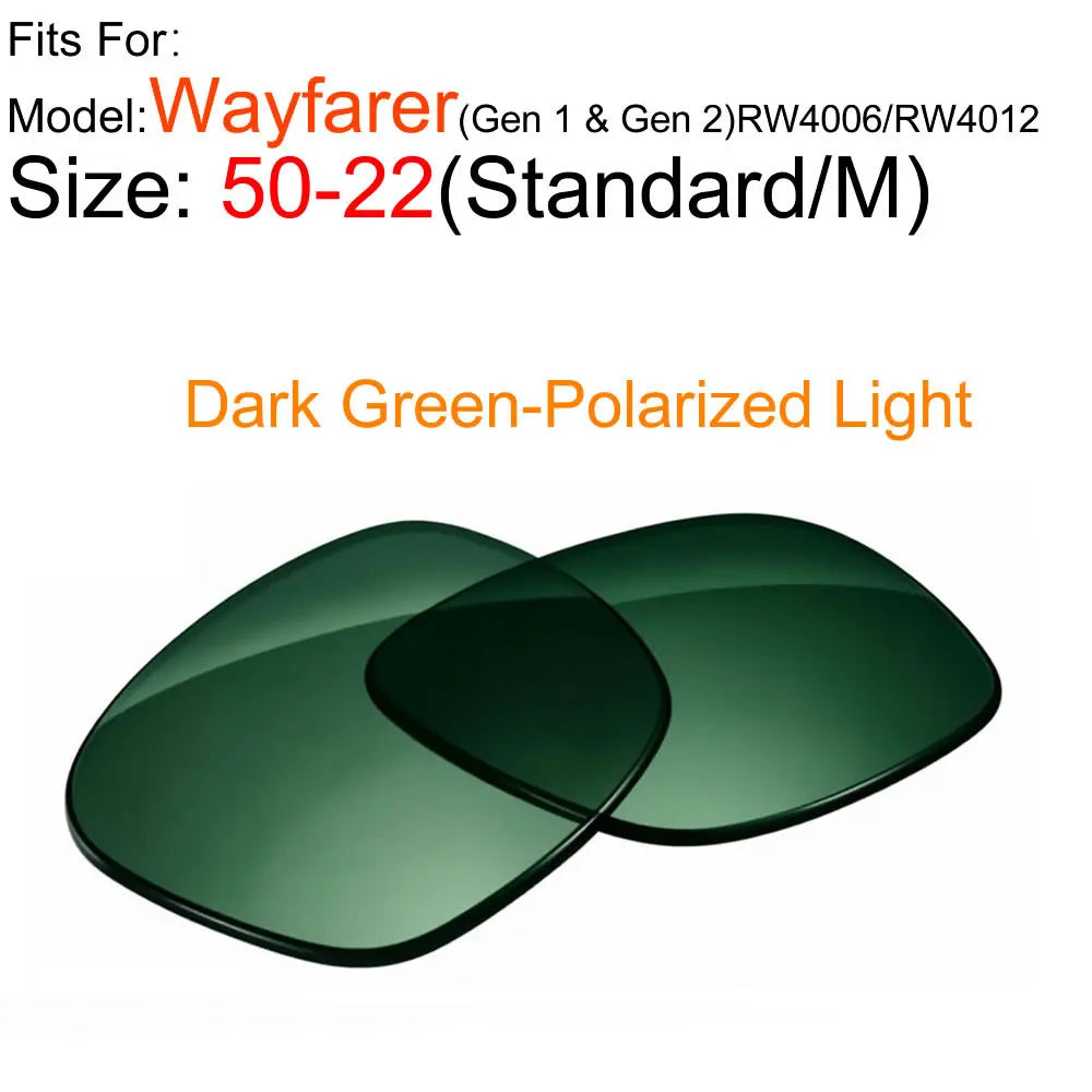 Photochromic &Polarized Replacement Sunglasses Lenses for Ray-Ban Meta Wayfarer RW4006 RW4008 4012 Gen1/2 AR Glasses Accessories