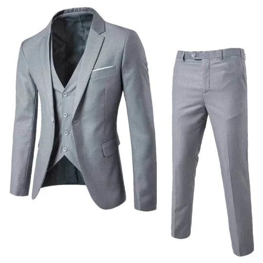 Men Business Professional Slim Fit Two Piece Suit Formal Groomsman Wedding Attire