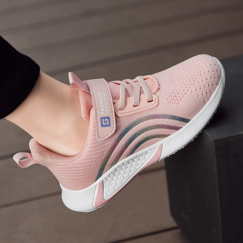 Spring Autumn Kids Shoes Baby Girls Children's Casual Sneakers Breathable Soft Anti-Slip Walking Running Sports Shoes Size 26-38