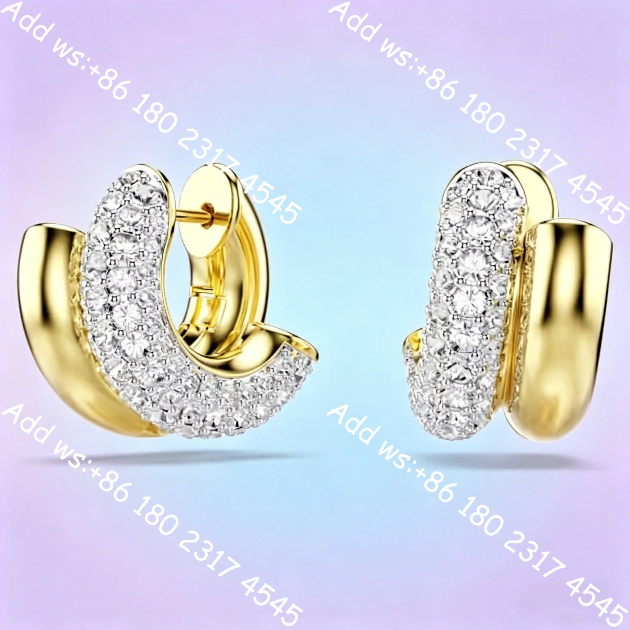 Light luxury Double Circle Zircon Jewelry Set, Necklace Earrings Bracelet Ring Set,Elegant Minimalist