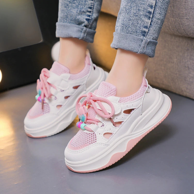 2026 Spring/Summer New Children's Sports Shoes Mesh Breathable Girls' Casual Shoes