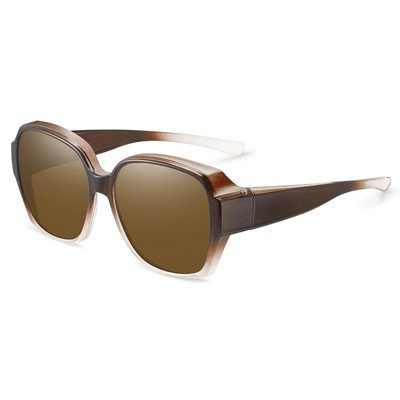 KLASSNUM Trend Driving Polarized Sunglasses For Men Women Fit Over Glasses Wrap Around Sunglasses Square Shades UV400 Goggles