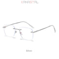 Men Pure Titanium Rimless Eyeglasses Frame Women Blue Light Blocking Lens Frameless Glasses Prescription Myopia Reading Eyewear