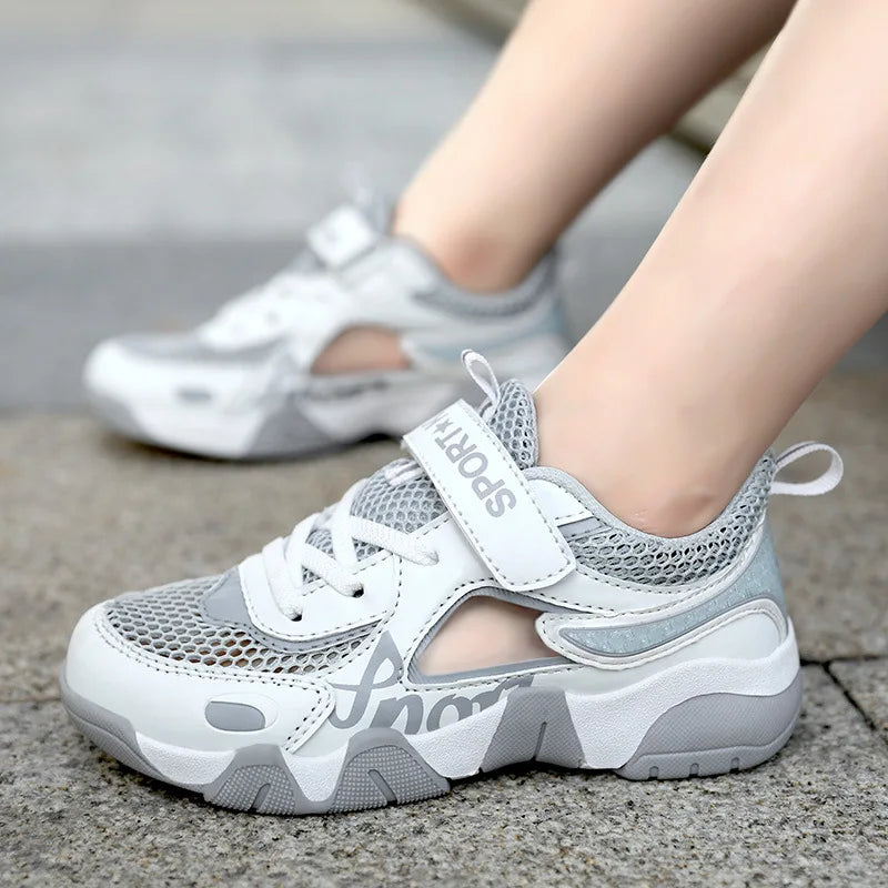 Breathable Mesh Children's Sports Shoes Hollow Outdoor Stream Tracing Men's Summer New Style Running Shoes for Kids