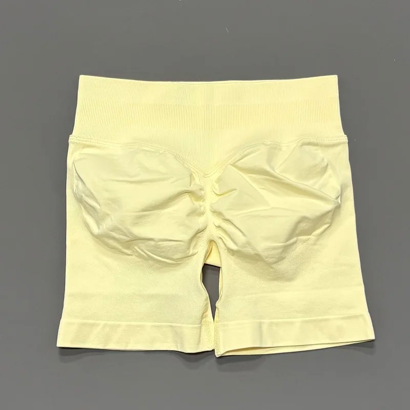 Women Gym Shorts High Waisted Yoga Shorts Fashionable and Sexy Running Fitness Pants Solid Color Yoga Leggings Training Shorts