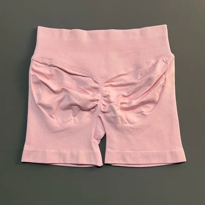 Women Gym Shorts High Waisted Yoga Shorts Fashionable and Sexy Running Fitness Pants Solid Color Yoga Leggings Training Shorts