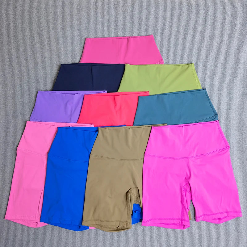 Yoga Shorts Solid Color Soft Women Sport Shorts Compression Support Sweat  Comprehensive Training Jog Cycling Internal Pocket