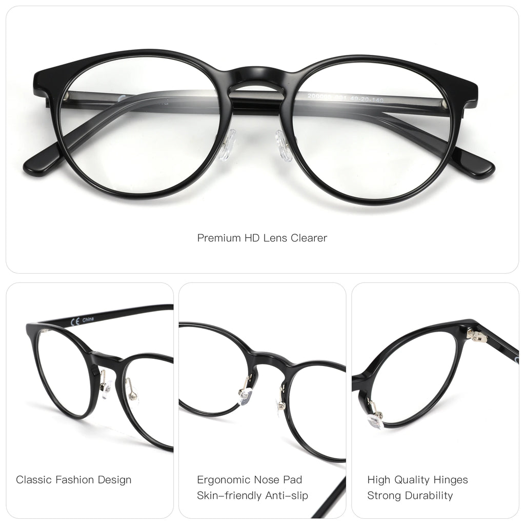 ZENOTTIC Fashion Round Optical Prescription Eyeglasses Frames for Men Women Ultralight All Day Comfort Spectacle Frame
