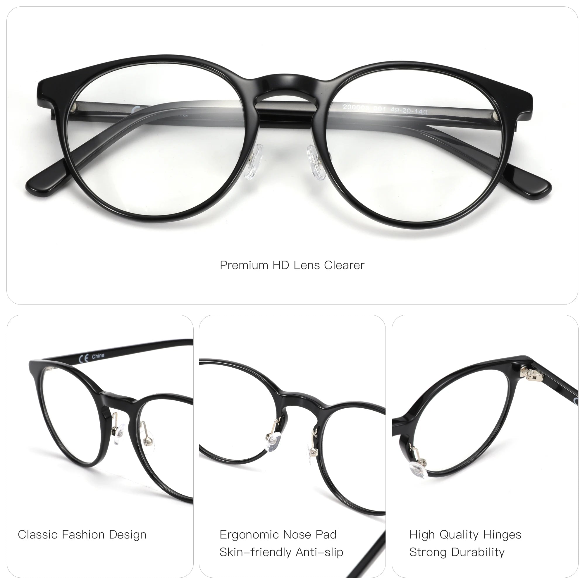 ZENOTTIC Fashion Round Optical Prescription Eyeglasses Frames for Men Women Ultralight All Day Comfort Spectacle Frame