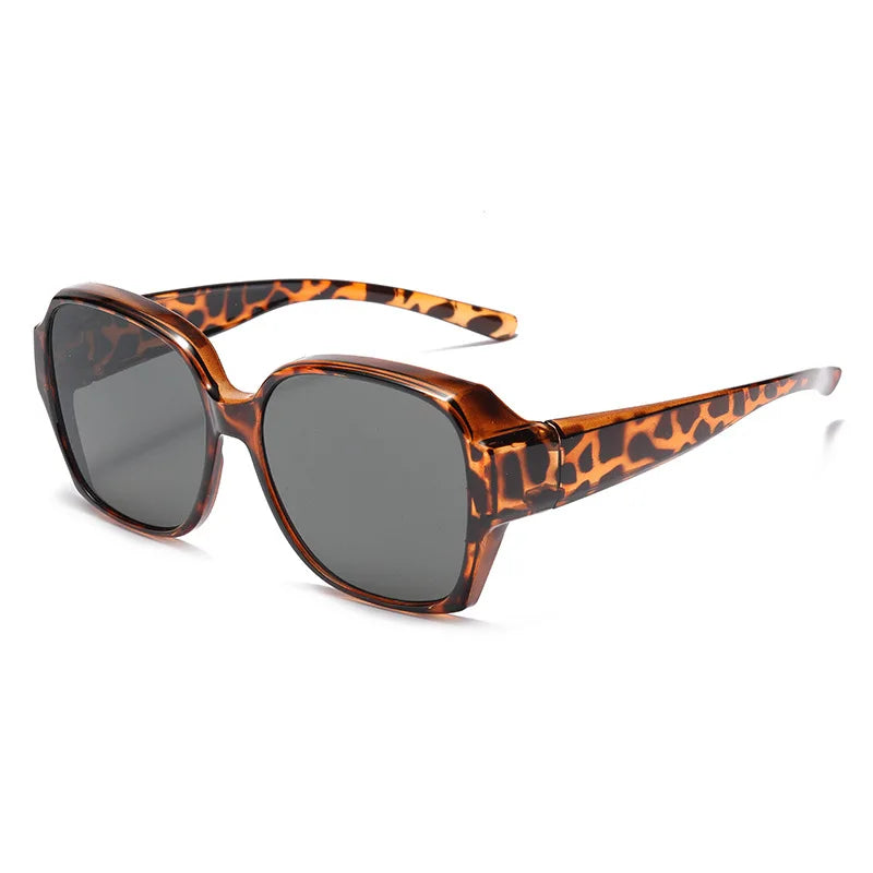 KLASSNUM Trend Driving Polarized Sunglasses For Men Women Fit Over Glasses Wrap Around Sunglasses Square Shades UV400 Goggles