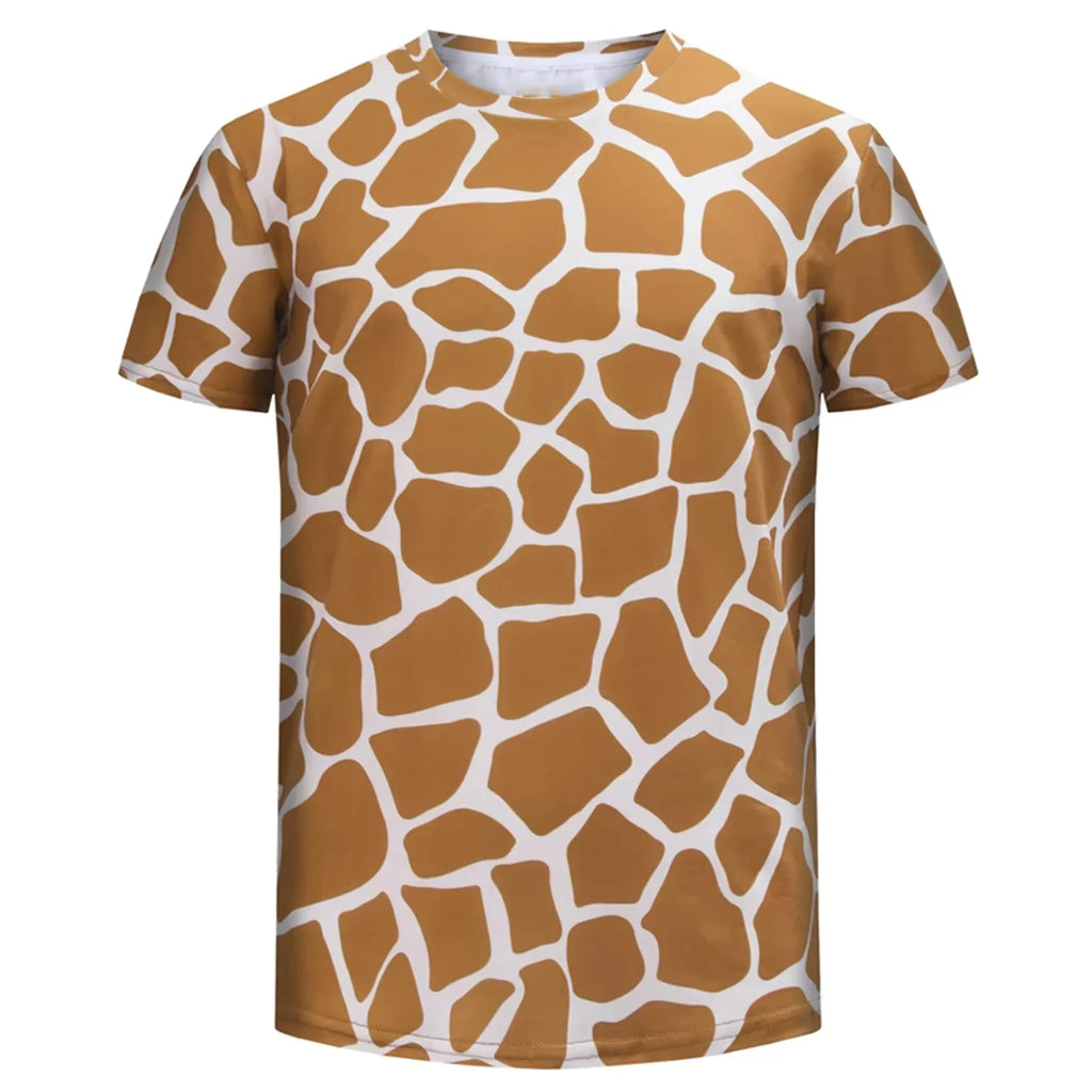 Tiger Skin Leopard Print Funny T-Shirt Boys girls short sleeve tees 2-10Y Summer Kids Clothes Animal T Shirt for party Clothing