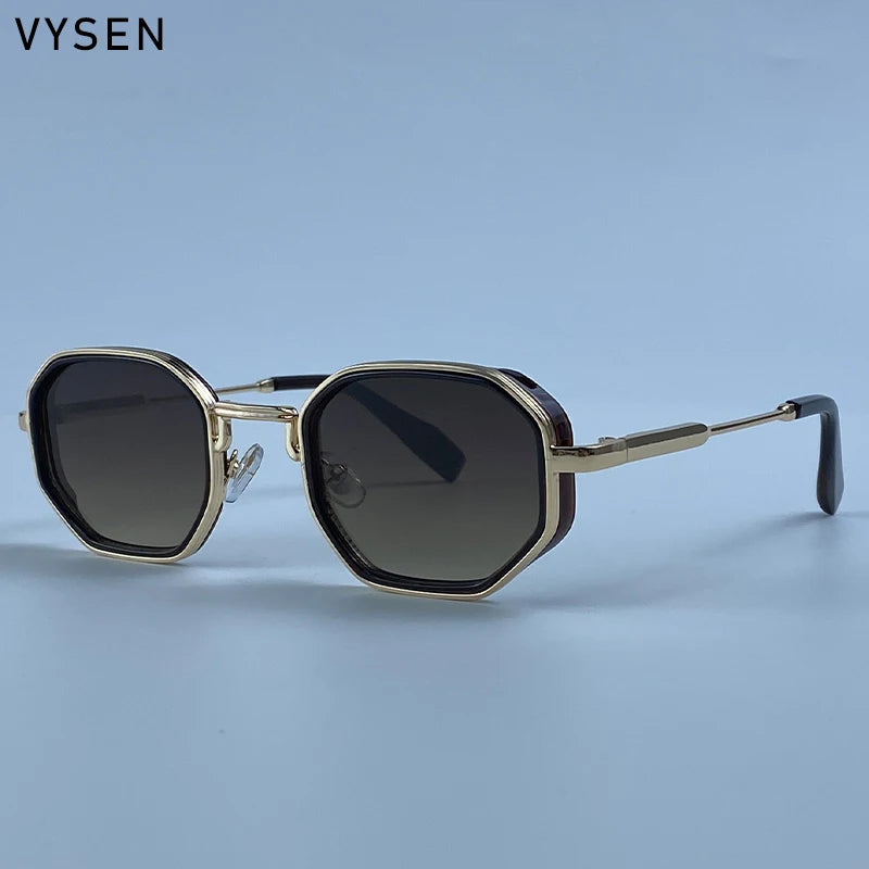 Steampunk Octagon Sunglasses Men 2026 Luxury Designer Square Punk Metal Frame Sun Glasses For Male Eyewear Trendy Shades Outdoor