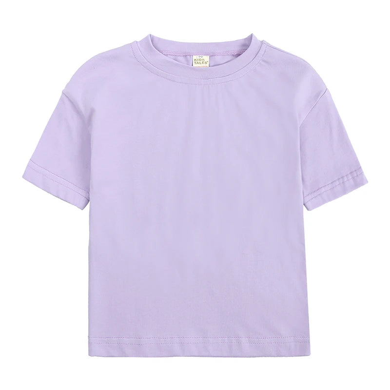 2026 Toddler Infant Tee Pure O-neck Short Cotton Summer Outfits Top Casual T-shirt For Children Teenages Korean Style Clothes