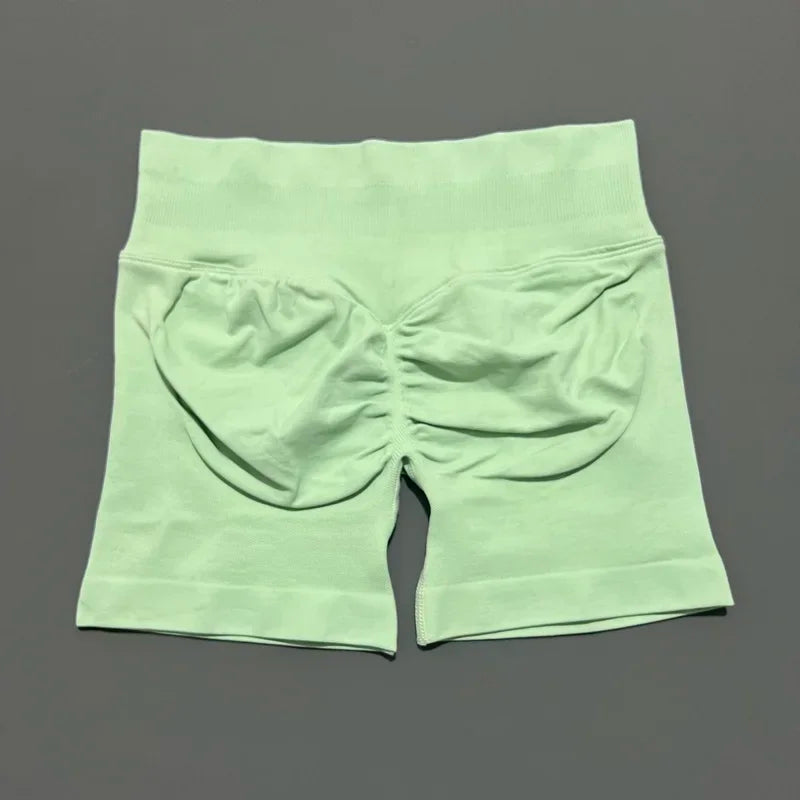 Women Gym Shorts High Waisted Yoga Shorts Fashionable and Sexy Running Fitness Pants Solid Color Yoga Leggings Training Shorts