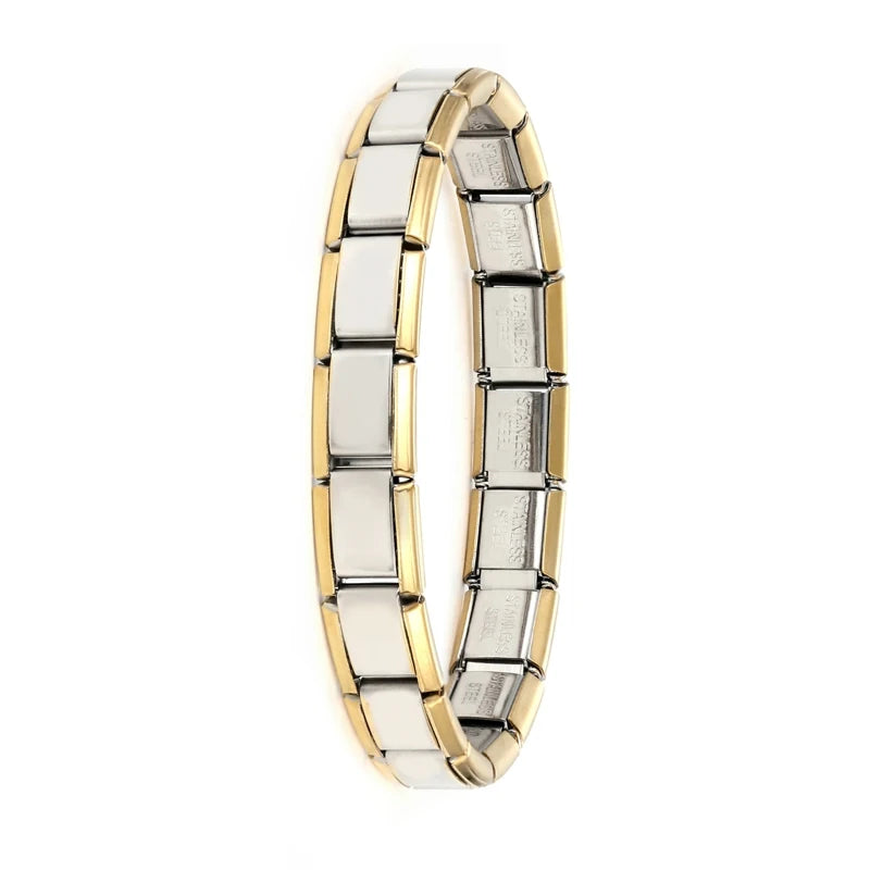 Fashion Stainless Steel Italian Elastic Charm Bracelet 9mm Width Bracelet Bangle Simple Design Girls Men Women DIY Jewelry Gifts