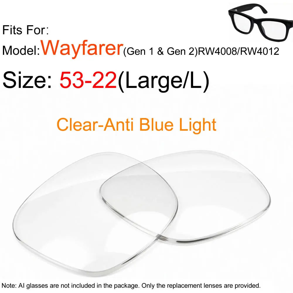 Photochromic for Ray Ban Meta Lens Replacement Transitions RW4006/4008/RW4012 Wayfarer Polarized Replacement Lenses Accessories