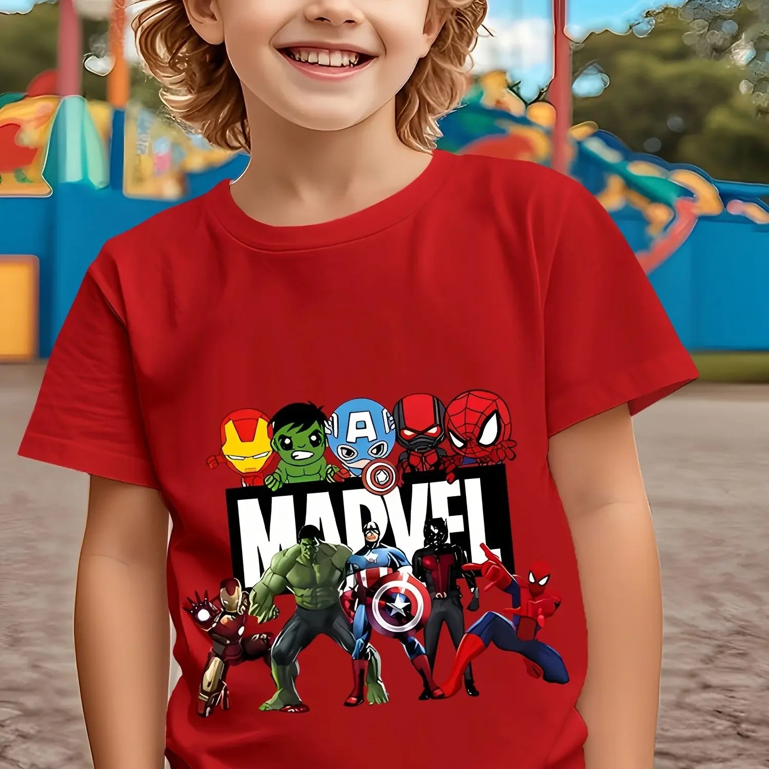 Marvel Avengers Kids T Shirt Boys Girls Superhero Print Soft Cotton Short Sleeve Summer Casual Tops