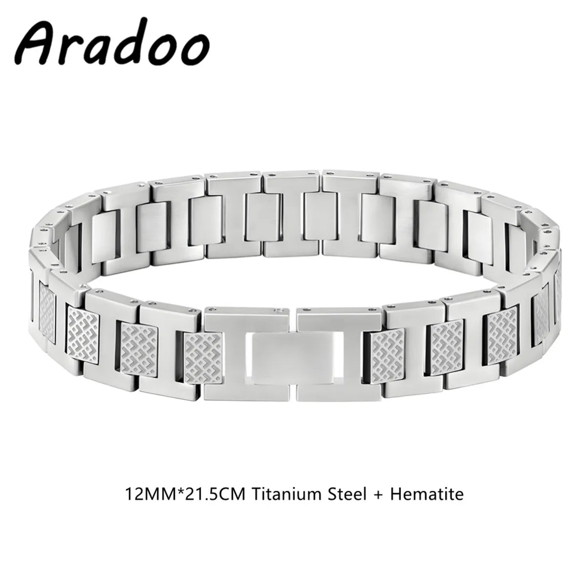 ARADOO Titanium Steel Men's Bracelet Crocodile-Pattern Link Chain Premium Business Jewelry Gift