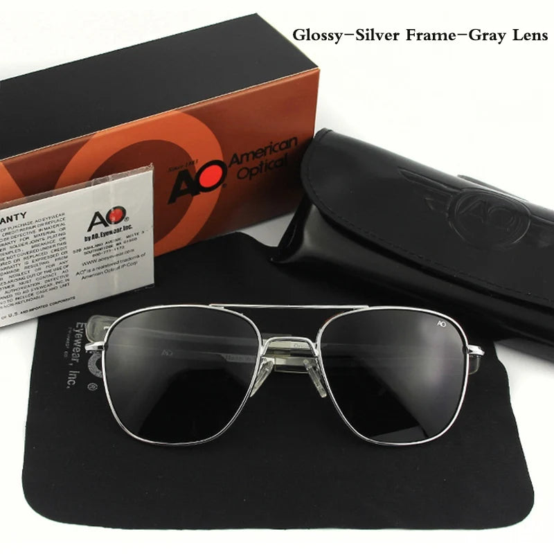 Pilot AO Polarized Sunglasses Men Top Quality Sun Glasses For Male American Army Military Lens Oculos