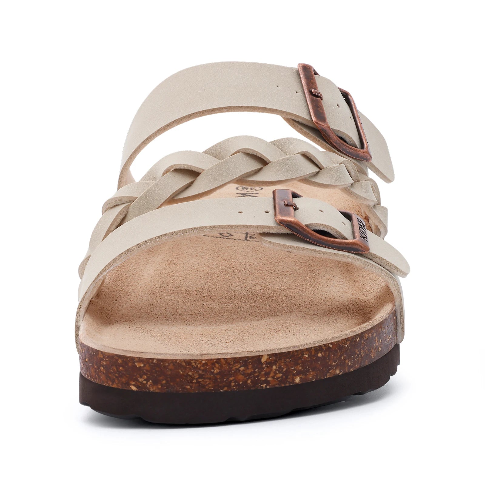 Shevalues Leisure Women's Cork Footbed Sandals With Arch Support Slip-On Brand Lady Sandals With Double Buckle Summer New Sandal