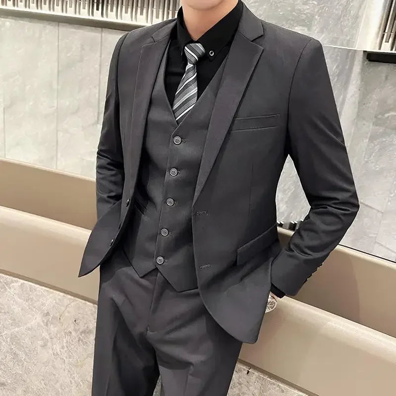 Suits Men's Fashionable Banquet Tailored Solid-color Dance Singer Trend Host Casual Wedding Banquet Dress Male Star Performance