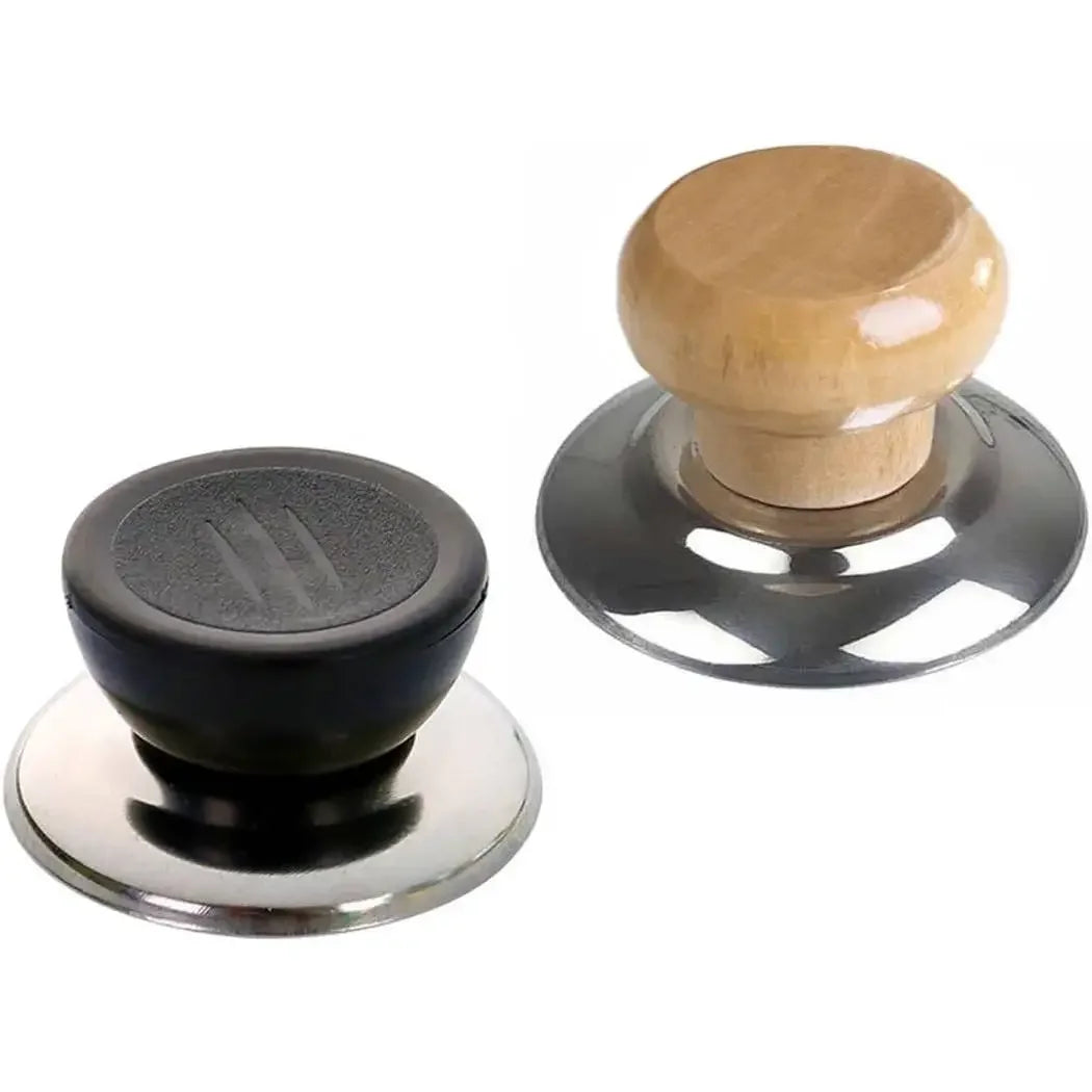 2pcs Wooden Replacement Pot Lid Knobs Pot Lid Handles Universal Heat Resistant Handle for Saucepan Frying Pan Glass Cookware