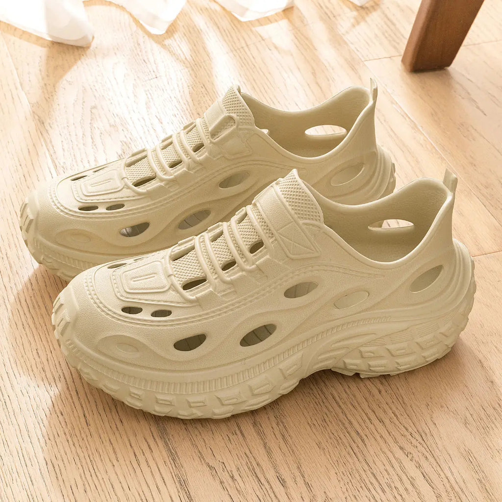 Men's Summer Clogs for Outdoor Wear, Beach Shoes, Non-Slip, Odor-Resistant, Closed-Toe, Women's Sports Casual Driving Sandals