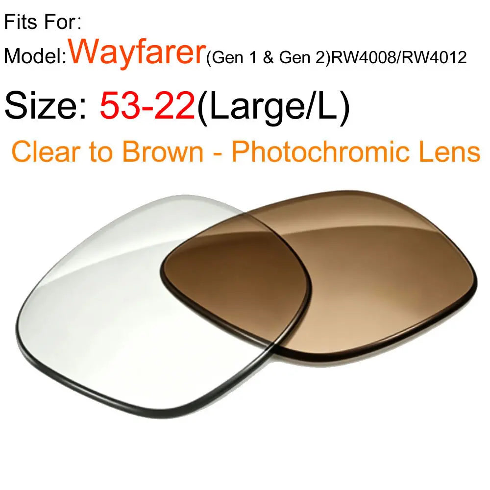 Photochromic &Polarized Replacement Sunglasses Lenses for Ray-Ban Meta Wayfarer RW4006 RW4008 4012 Gen1/2 AR Glasses Accessories
