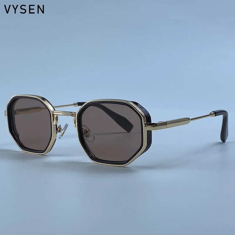 Steampunk Octagon Sunglasses Men 2026 Luxury Designer Square Punk Metal Frame Sun Glasses For Male Eyewear Trendy Shades Outdoor