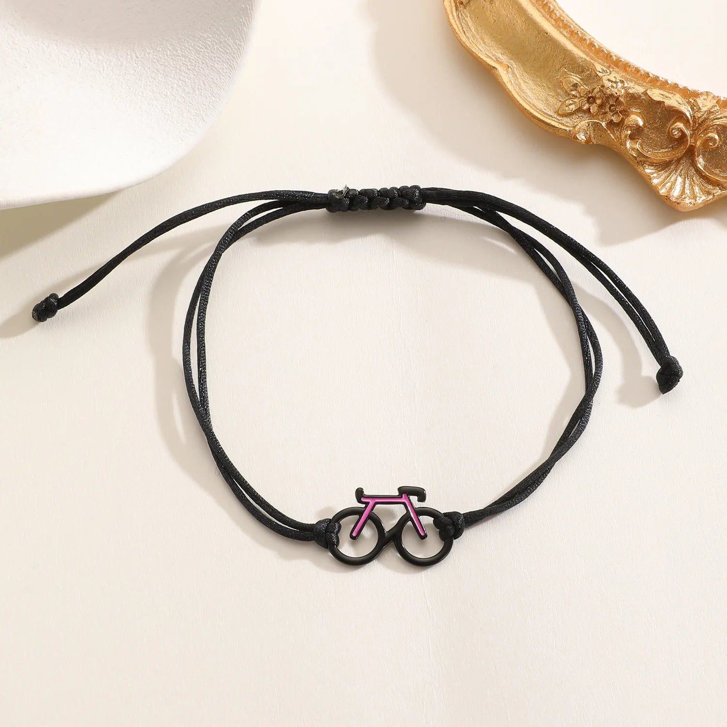 2025 Fashion Bicycle Bracelet New Trendy Sports Cycling Periphery Pendant Bracelet Pink Bicycle Jewelry