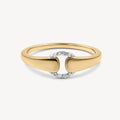 KUC Jewelry Sterling Silver 925 Ring For Woman Daily Wearing Two Toned Zircon Buckle Girls Rings Free Shipping