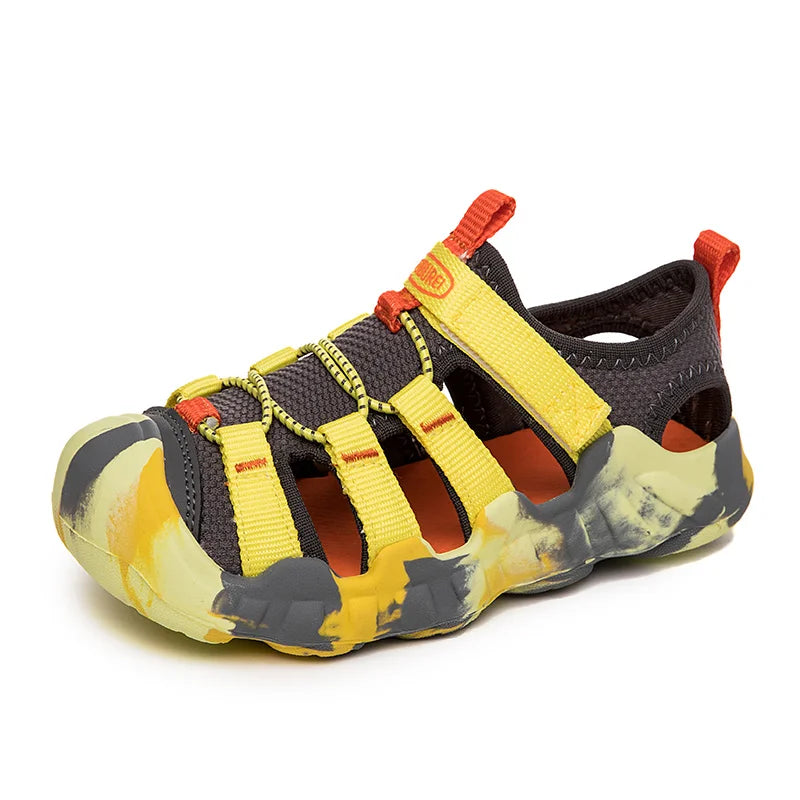 Trend Sandals Non Slip Comfortable Hiking Sneakers Children's Hollow Outdoor Beach Shoes Summer New Mesh Breathable Fashion