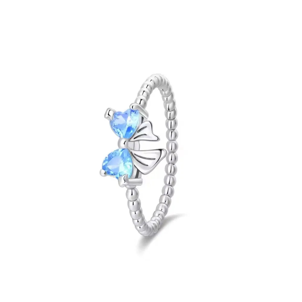 Hot Selling 925 Silver,Square,Bow,Flower,Playing Card Ring,Size 6 7 8 9,Suitable for European Women's Charm Luxury Jewelry Gifts